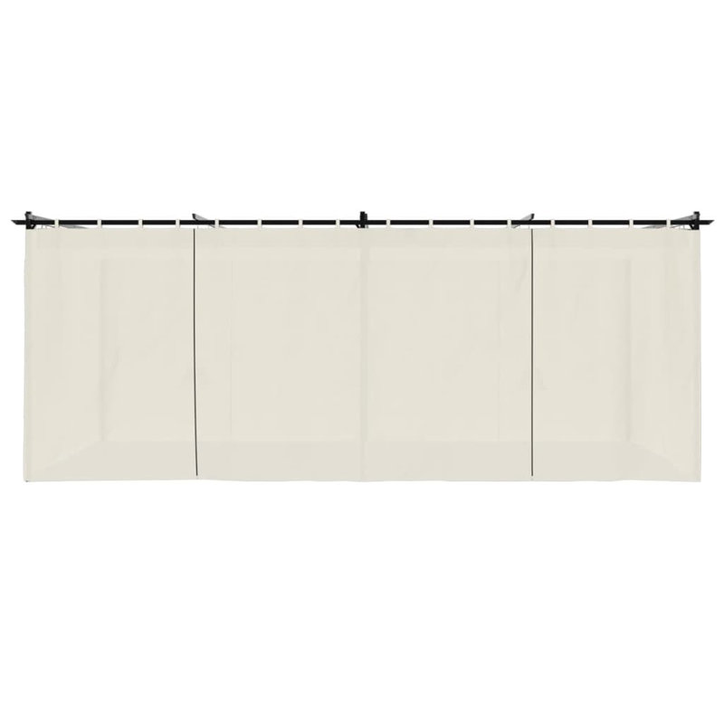 Gazebo With Curtains Steel, Cream, 220cm H x 596cm W x 295cm D