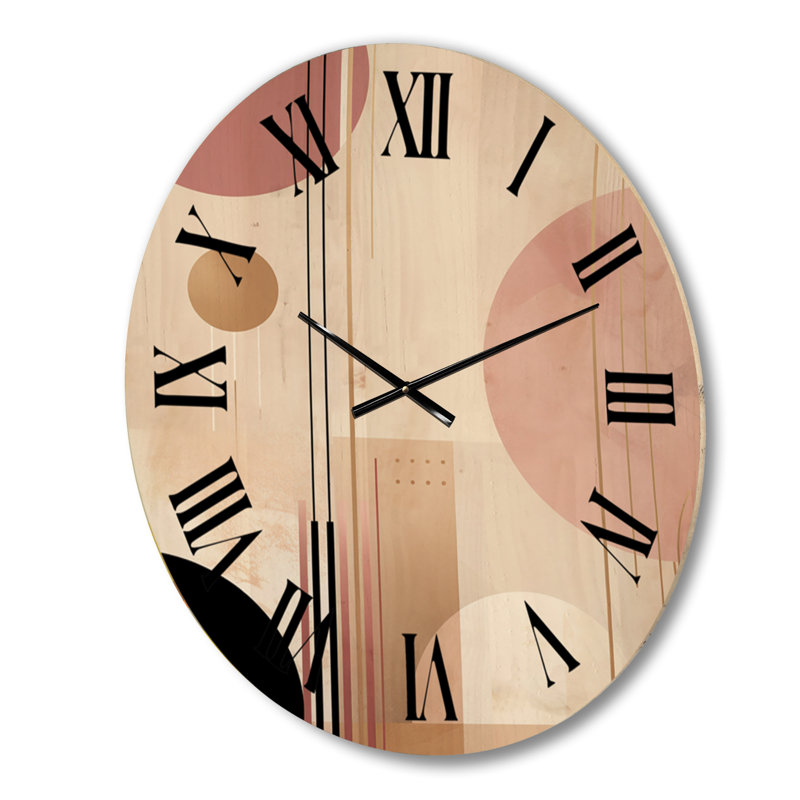 Horloge murale en bois massif Rosely, Grand