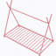 Lit plateforme simple en métal avec structure triangulaire, rose-259680702