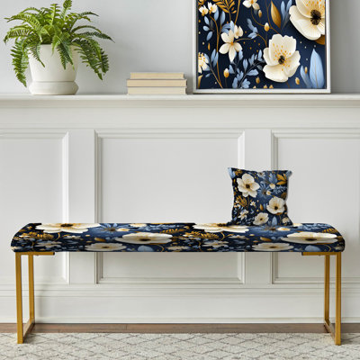 Upholstered Gold Bench