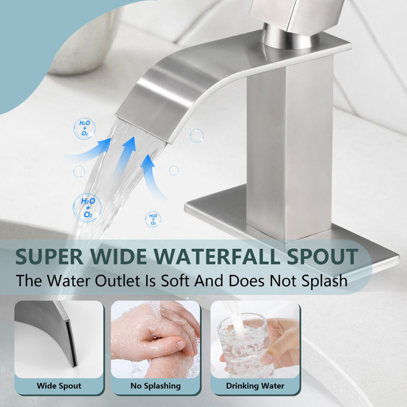 Single Hole Bathroom Faucet, Brushed Nickel