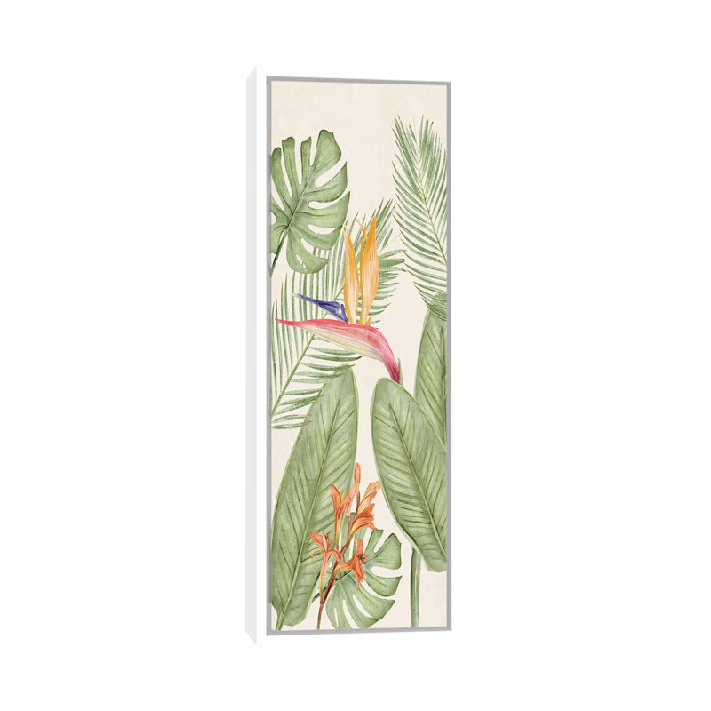 «Tropic Panel II», reproduction d'art sur toile encadrée, H 48 po x l 16 po, Reproduction encadrée sans passe-partout, Blanc