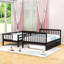 Lit superposé simple au-dessus d'un lit double avec lit gigogne simple-1340919348