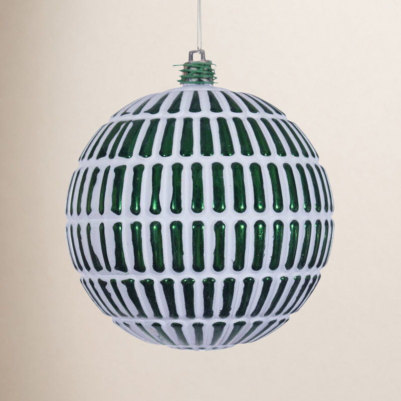 The Holiday Aisle® 6" Bauble, Emerald Green, 4" H x 4" W x 4" D