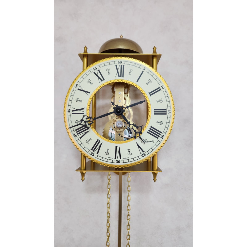Maselek Metal Wall Clock, Gold/Cooper