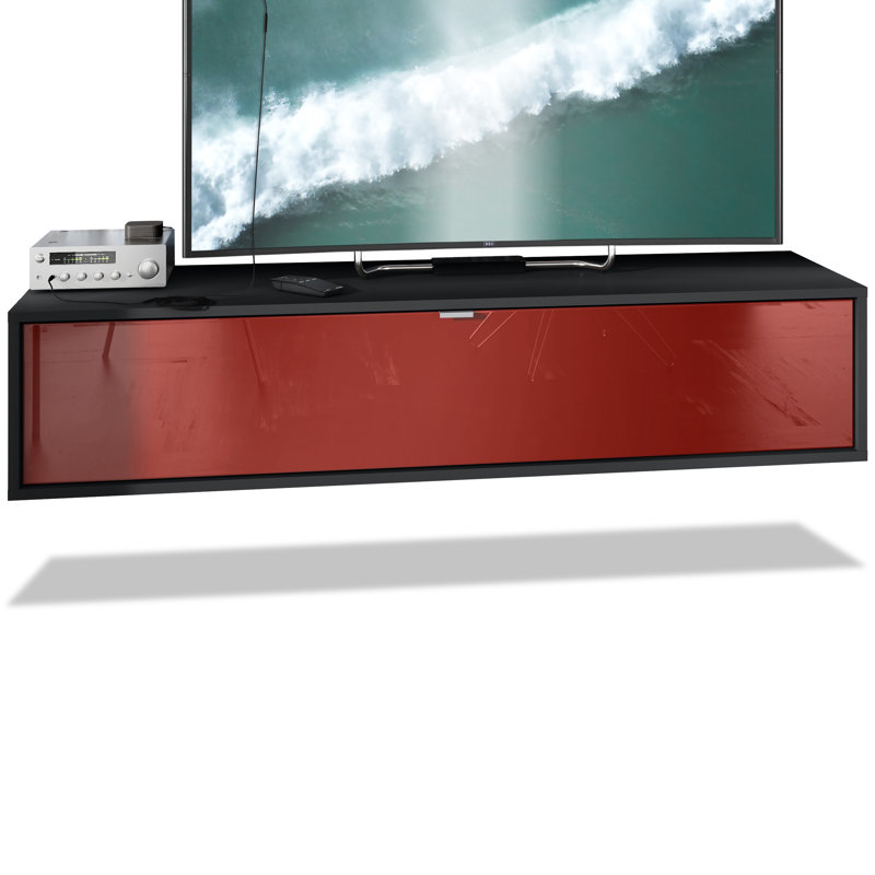 Mccaffrey TV Stand for TVs up to 55", Black/Bordeaux High Gloss