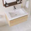 Meuble-lavabo mural simple 30 po avec lavabo à surface solide blanc brillant-20413020