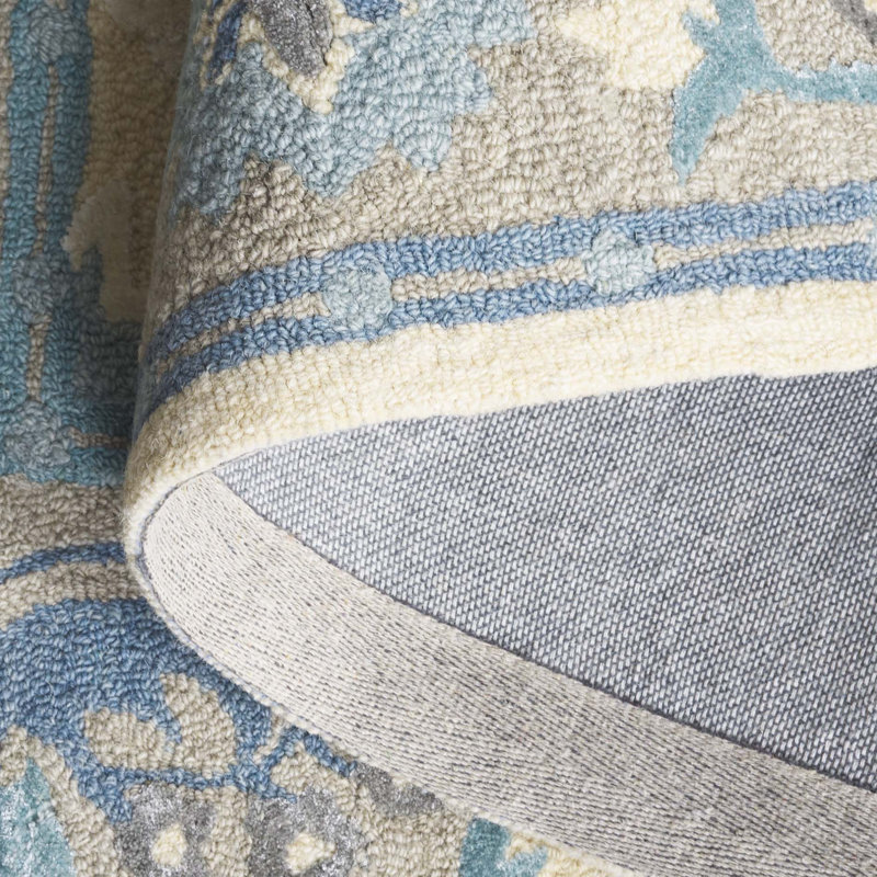 Earthly Treasures Hand Tufted Wool;Cotton;Viscose Floral Indoor Rug, Rectangle 5' x 8'