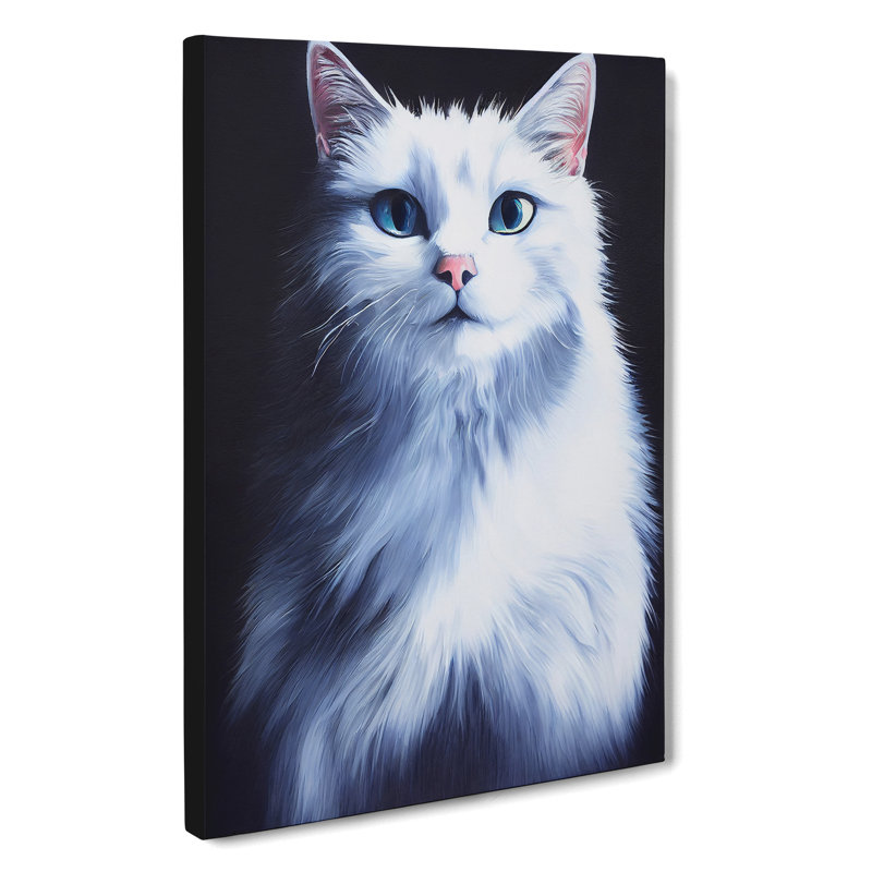 Kitty Cat - Wall Art, 50cm H x 35cm W x 3cm D, Wrapped Canvas