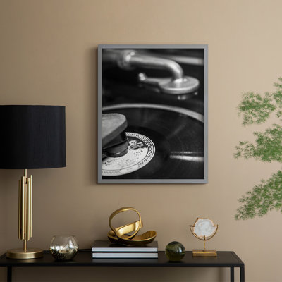 Phonograph Framed Print - Solid Wood
