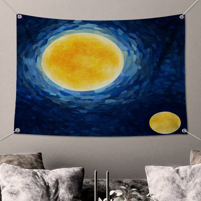 Tapisserie murale abstraite soleil - Art mural