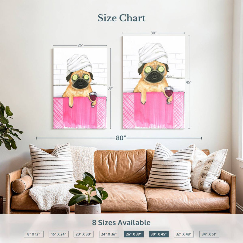 Ketti Pug Bath, 39" H x 26" W