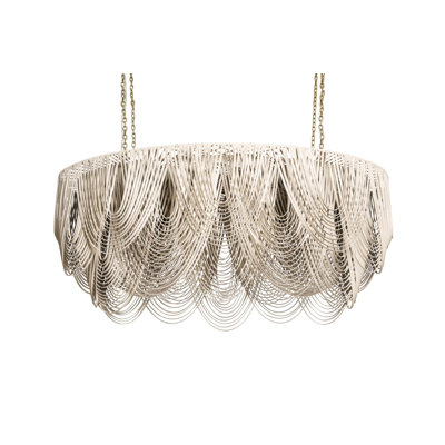 Medium Oval Leather Fringe Chandelier