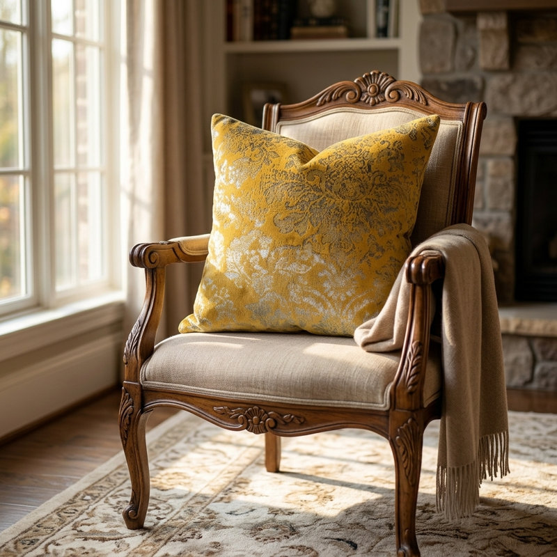 Coussin de luxe texturé Golden Cosmo, 26 po x 26 po, Oreiller européen