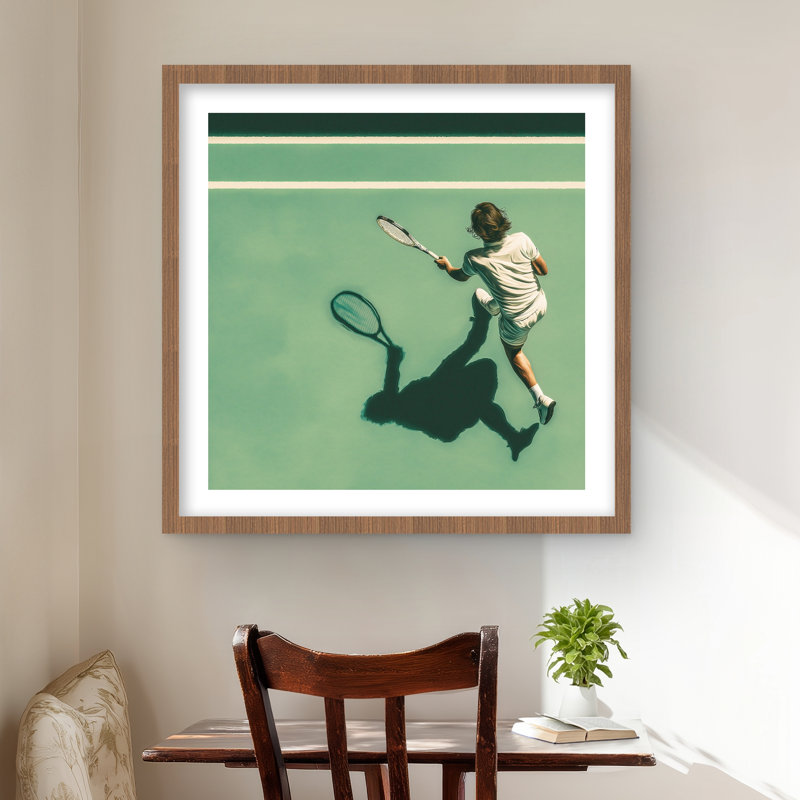 Imprimé mat avec cadre de tennis joueur beige | Décoration intérieure