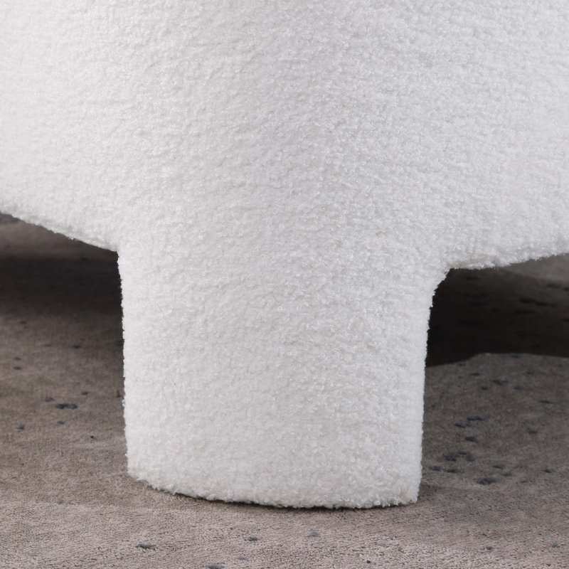 Repose-pieds en sherpa blanc