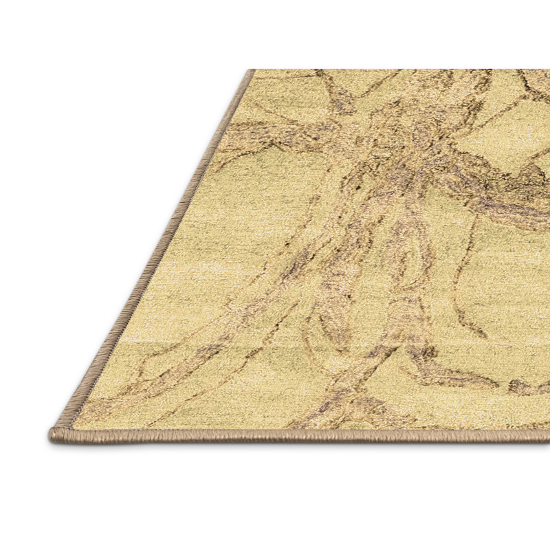 Washable Abstract Indoor Rug, Rectangle 4' x 6'
