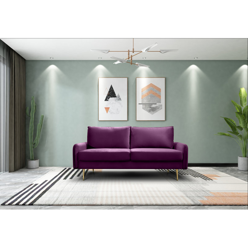 Siniard 70'' Upholstered Sofa, Eggplant 100% Polyester, 33.1" H X 70" W X 31.7" D