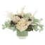 Hydrangea and Sedum Arranged in Ceramic Pot with Eucalyptus