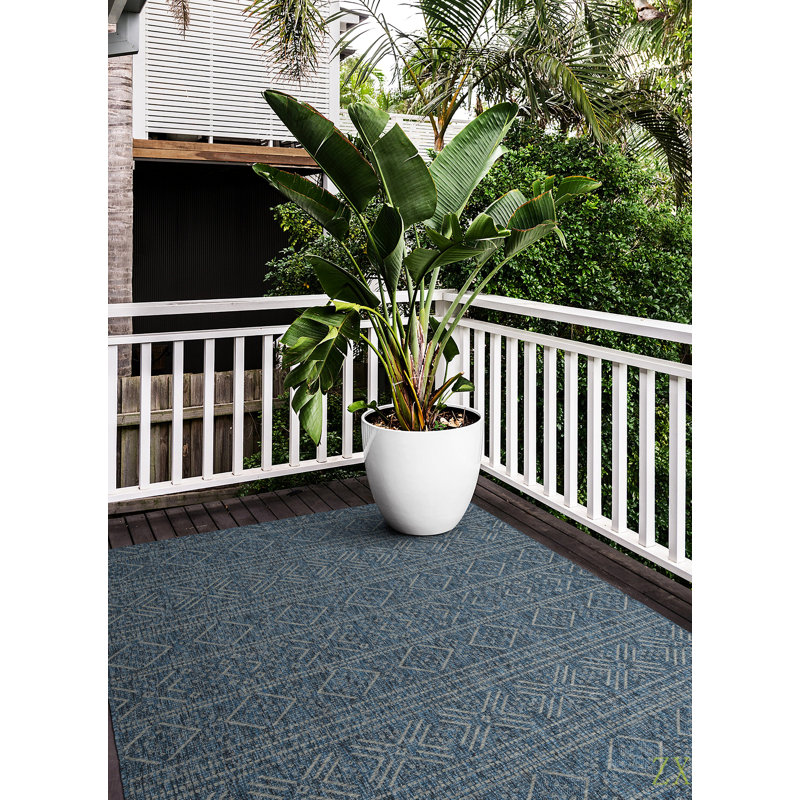 Tapis rectangulaire moderne, transitionnel, géométrique, sud-ouest, texturé