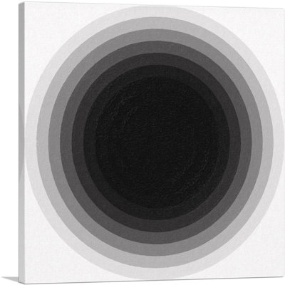 Impression sur toile tendue avec trou noir Mid-Century