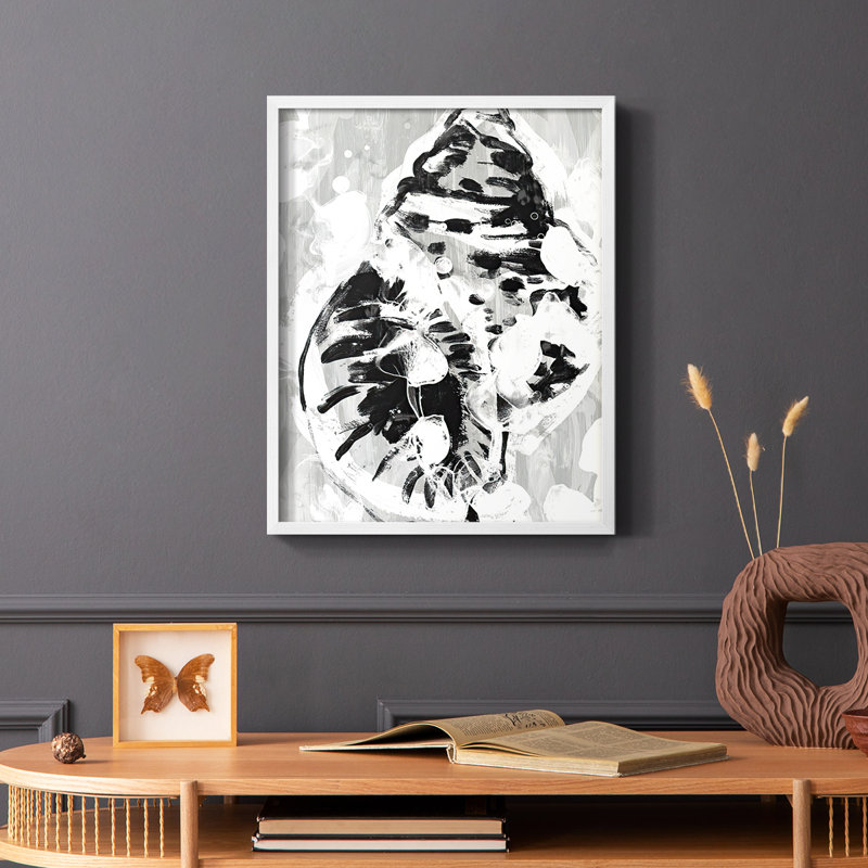 Impression encadrée Ocean Inkblot IV - bois massif, Cadre simple blanc, H 10 po x l 8 po