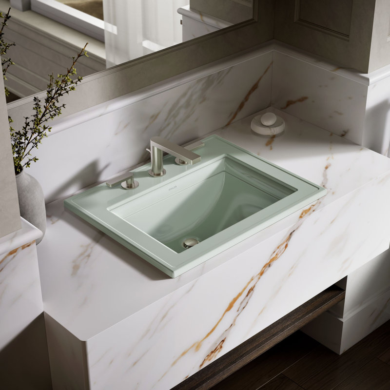 Memoirs® Stately Drop-in Bathroom Sink, 8" Centers, Aspen Green