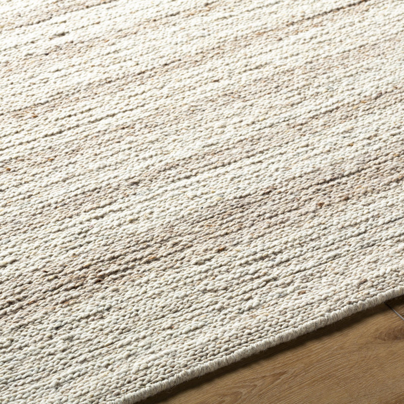 Striped Hand Tufted Wool Area Rug in Brown, Rectangle 6' x 9'