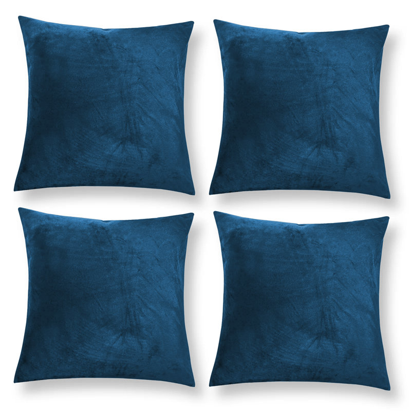 Apex Crushed Velvet Cushion Cover Set, Navy Blue
