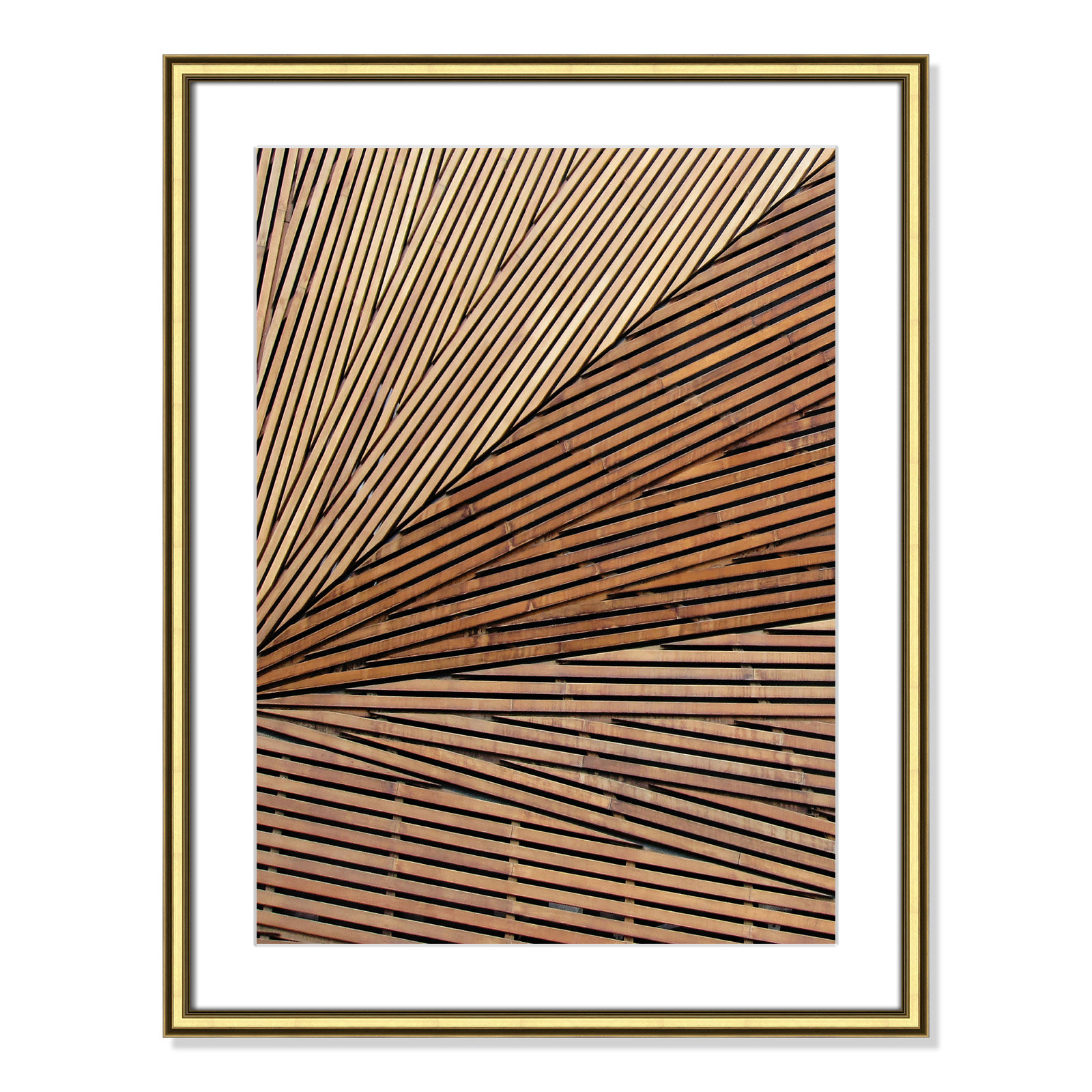 Fayette "Geometric Wood Panel 1" Print, Gold, 24.25" H x 18.25" W x 0.88" D