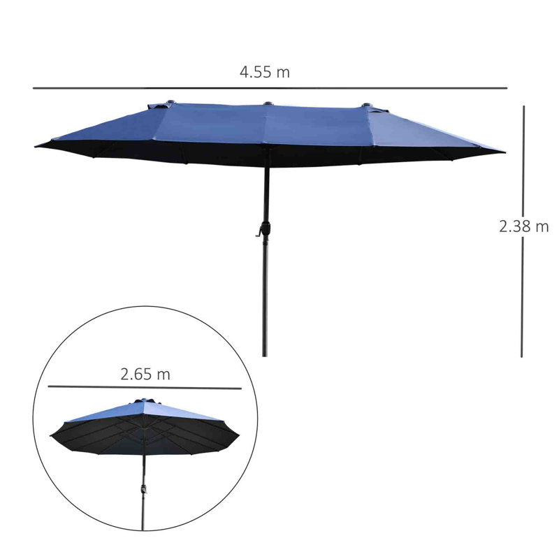 455cm Market Parasol, Blue