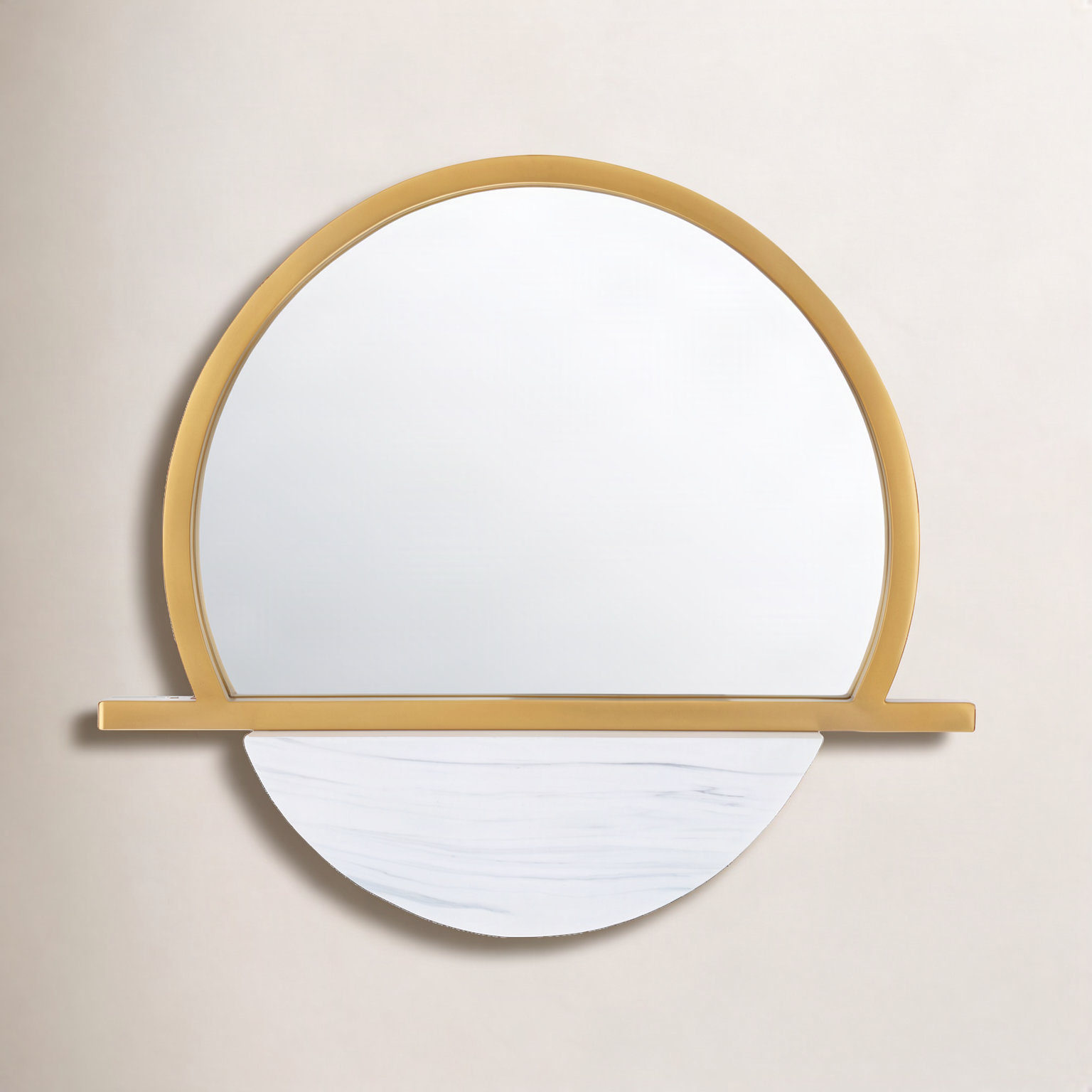 Daryll Metal Flat Mirror with Shelves