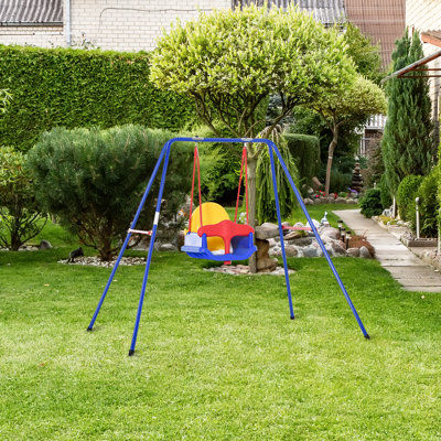 Outsunny Metal Swing Set with 1 Swing(s)