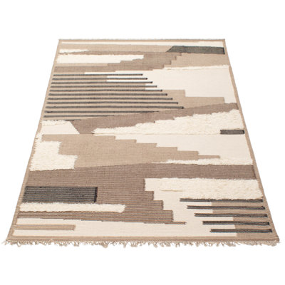 Tapis brun clair intemporel 5 pi 3 po x 8 pi 1 po