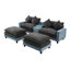 Canapé modulaire en chenille avec repose-pieds amovible et rangement intégré-2096260651