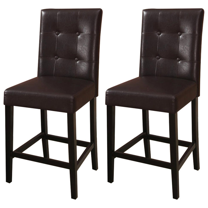 Chaises de salle à manger en similicuir brun, hauteur de comptoir, assise à 2 hauteurs, dossier, chaises