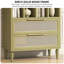 Bibliothèque moderne en bois et rotin simple-106326422
