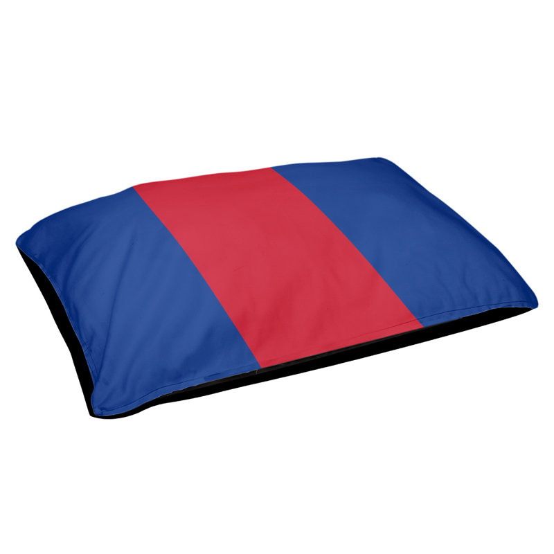 Coussin de lit pour chien Cincinnati, Moyen (H 6,5 po x l 40 po x P 30 po), Bleu/rouge