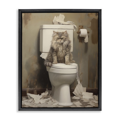 Cadre flottant pour papier de toilette Cat & Torn, design par Arlington Prints