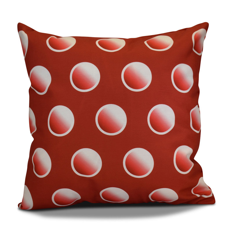 Housse de coussin carrée à pois dip dye, H 26 po x l 26 po, Rouge