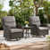 Simle 2 - Person Outdoor Seating Group PE Wicker Swivel Glider Chair With Cushions And Side Table