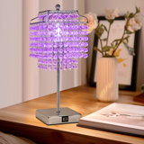 Lampe de table moderne en cristal avec double charge USB et fonction à intensité variable