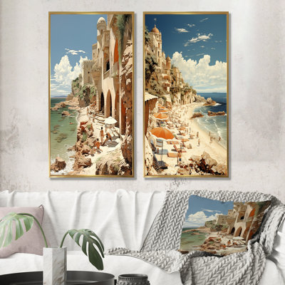 Beach French Riviera Reverie - Beach & Ocean Canvas Prints Set Of 2