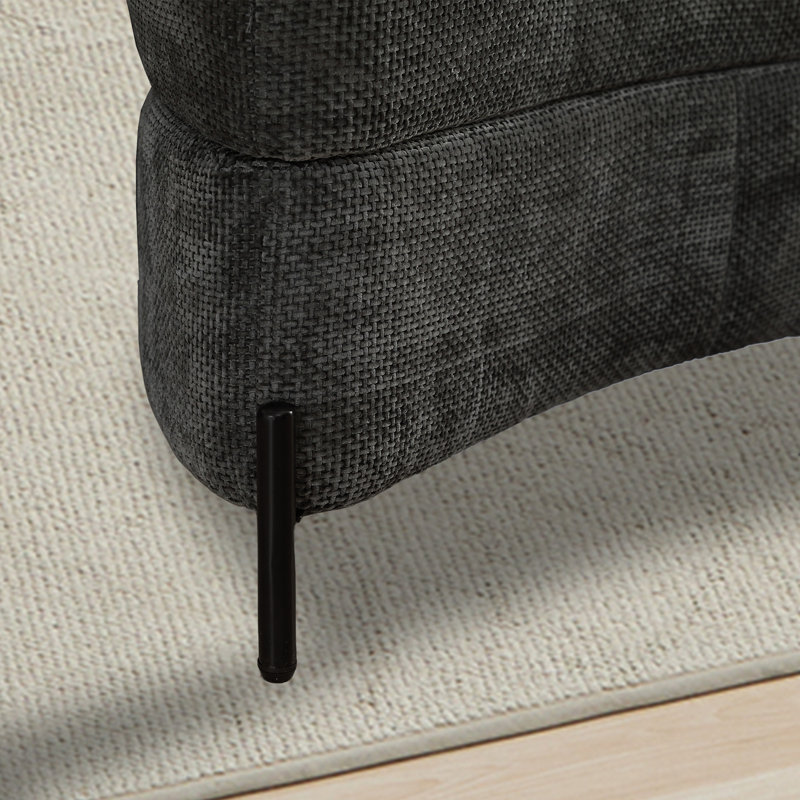 47" W Upholstered Storage Ottoman With Reversible Lid, Charcoal