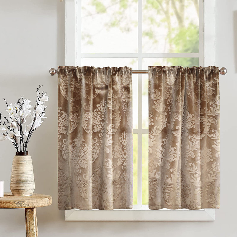 Cantonnière en velours, Beige