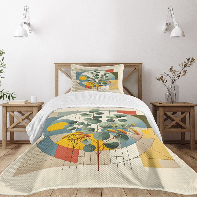 Polyester Floral Coverlet, Twin Coverlet / Bedspread + 1 Standard Sham