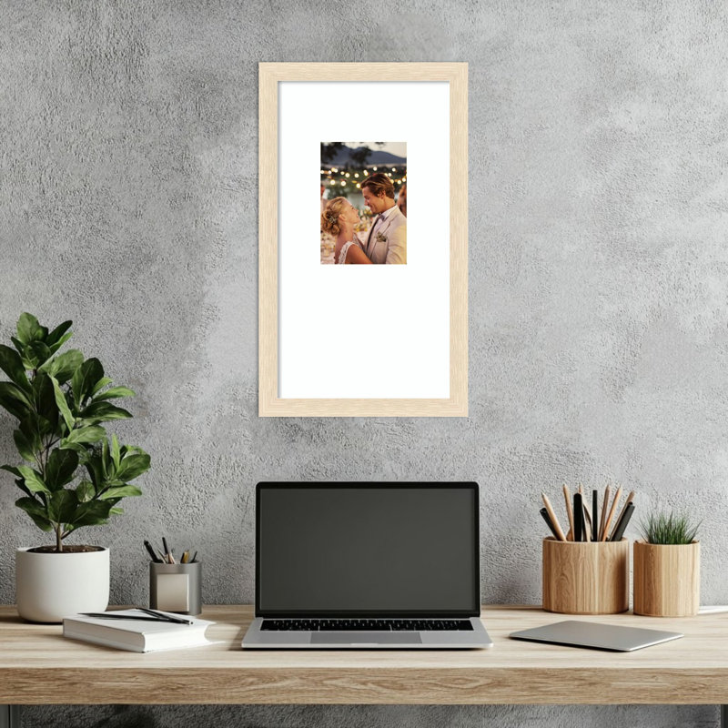 Cadre photo Woodgrain, 10 x 18 emmêlés à 5 x 7, Rayures de grain de bois blond