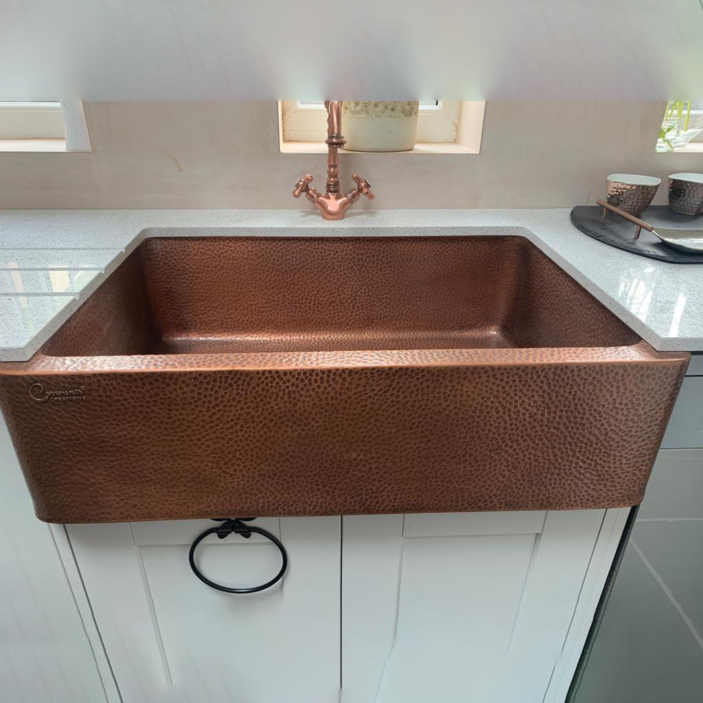 Borough Wharf Markert 550mm W Single Bowl Copper Kitchen Sink 0