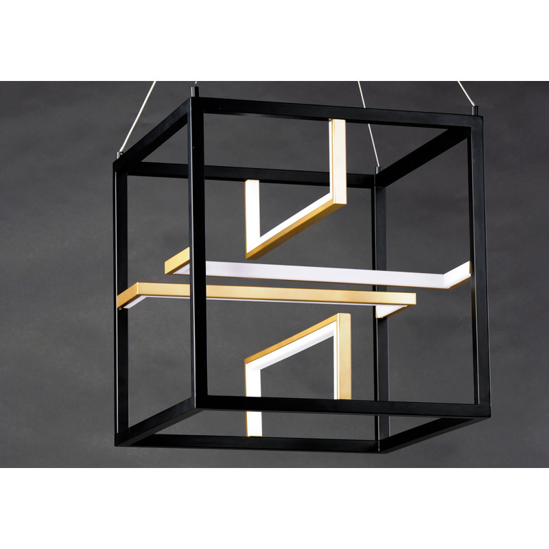 Lustre carré / rectangulaire unique à 4 lumières Ferrin
