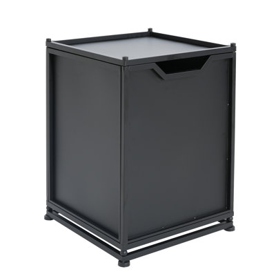Table d'appoint pour l'extérieur avec support de réservoir en métal, noir mat